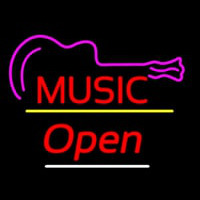 Music Logo Open Yellow Line Neontábla