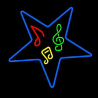Musical Notes In Star Neontábla
