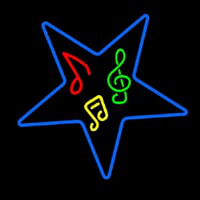Musical Notes In Star Neontábla