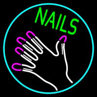 Nails With Hand Logo Neontábla