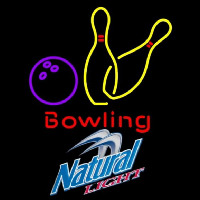 Natural Light Bowling Yellow Beer Sign Neontábla