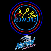 Natural Light Bowling Yellow Blue Beer Sign Neontábla