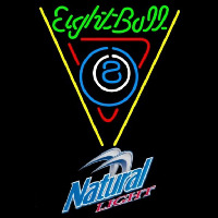 Natural Light Eightball Billiards Pool Beer Sign Neontábla