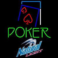 Natural Light Green Poker Red Heart Beer Sign Neontábla