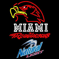 Natural Light Miami University Redhawks Beer Sign Neontábla