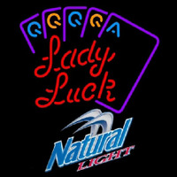 Natural Light Poker Lady Luck Series Beer Sign Neontábla