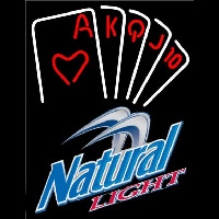 Natural Light Poker Series Beer Sign Neontábla