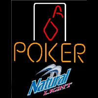 Natural Light Poker Squver Ace Beer Sign Neontábla