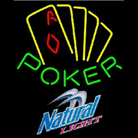 Natural Light Poker Yellow Beer Sign Neontábla