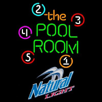 Natural Light Pool Room Billiards Beer Sign Neontábla