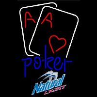 Natural Light Purple Lettering Red Heart White Cards Poker Beer Sign Neontábla