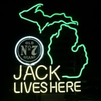 New Jack Daniels Lives Here Michigan Whiskey Real Neon Sör Kocsma Tábla
