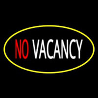 No Vacancy Oval Yellow Neontábla
