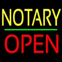 Notary Block Open Green Line Neontábla