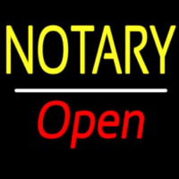 Notary Open White Line Neontábla