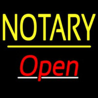 Notary Open Yellow Line Neontábla