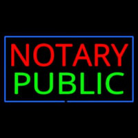 Notary Public Blue Border Neontábla