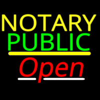 Notary Public Open Yellow Line Neontábla