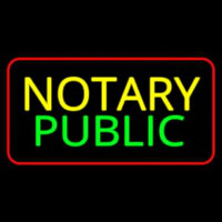 Notary Public Red Border Neontábla