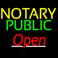 Notary Public Red Open Neontábla