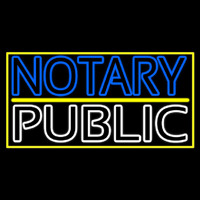 Notary Public With Yellow Border And Line Neontábla