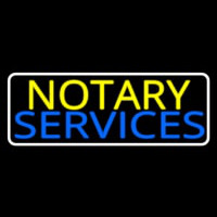 Notary Services With White Border Neontábla