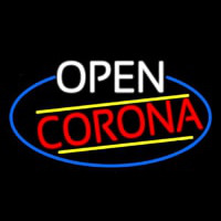 Open Corona Oval With Blue Border Neontábla