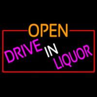 Open Drive In Liquor With Red Border Neontábla