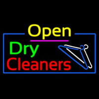 Open Dry Cleaners Logo Neontábla