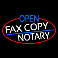 Open Fa  Copy Notary Oval With Red Border Neontábla