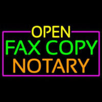 Open Fa  Copy Notary With Pink Border Neontábla
