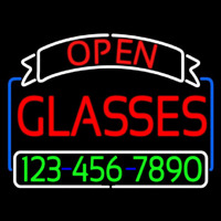 Open Glasses With Number Neontábla