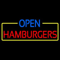 Open Hamburgers Neontábla