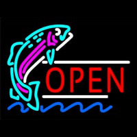 Open Jumping Fish Neontábla