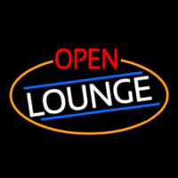 Open Lounge Oval With Orange Border Neontábla