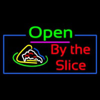 Open Pizza By The Slice Neontábla