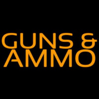 Orange Guns And Ammo Neontábla