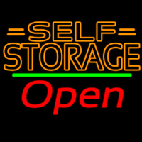 Orange Self Storage Block With Open 2 Neontábla