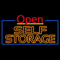 Orange Self Storage Block With Open 4 Neontábla