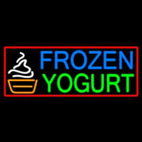 Oval Blue Green Frozen Yogurt Neontábla