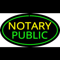 Oval Green Notary Public Neontábla