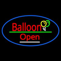 Oval Open Balloon Green Line Neontábla