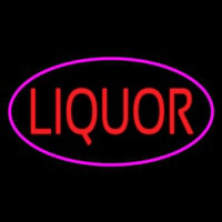 Oval Red Liquor Pink Border Neontábla