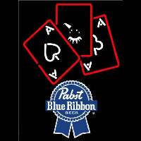 Pabst Blue Ribbon Ace And Poker Beer Sign Neontábla