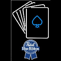 Pabst Blue Ribbon Cards Beer Sign Neontábla