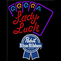 Pabst Blue Ribbon Lady Luck Series Beer Sign Neontábla