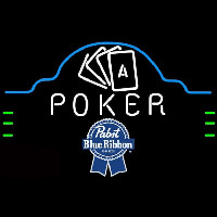 Pabst Blue Ribbon Poker Ace Cards Beer Sign Neontábla
