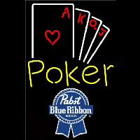 Pabst Blue Ribbon Poker Ace Series Beer Sign Neontábla