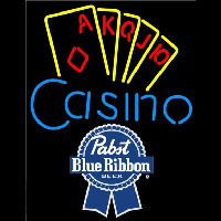 Pabst Blue Ribbon Poker Casino Ace Series Beer Sign Neontábla