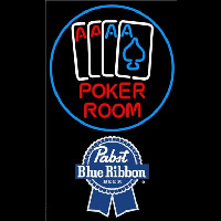 Pabst Blue Ribbon Poker Room Beer Sign Neontábla